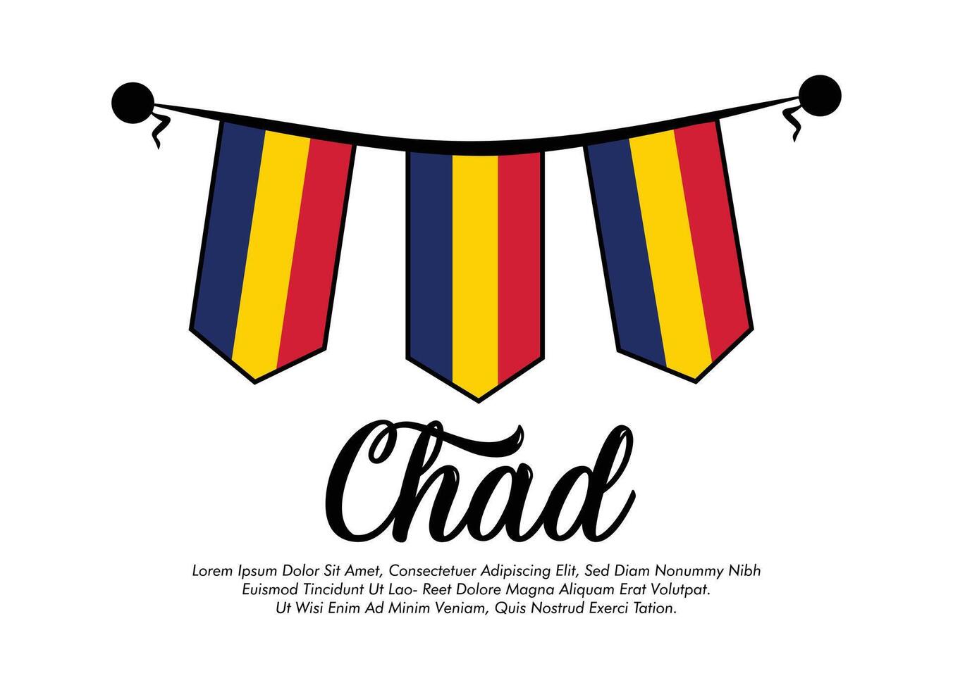 Chad flag banner Chad flag illustration design Chad national day banner design vector