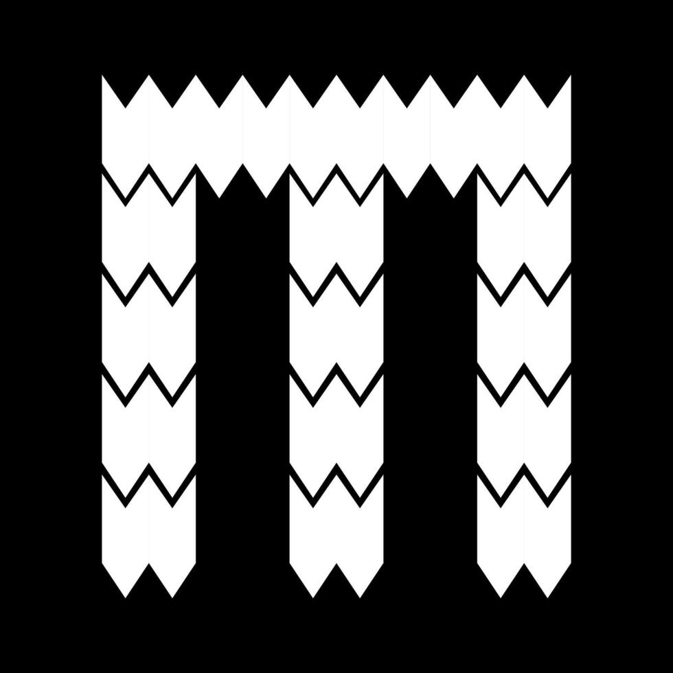 Letter M. Serrated and Hairy . Suitable for sporty lovers, gamers, or t-shirt designs, hoodies, mugs, hats, and so on. vector