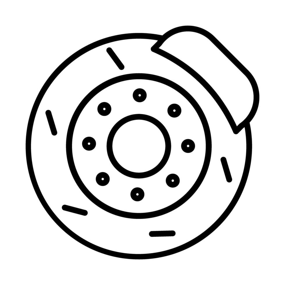 Brake Disc Line Icon Design vector