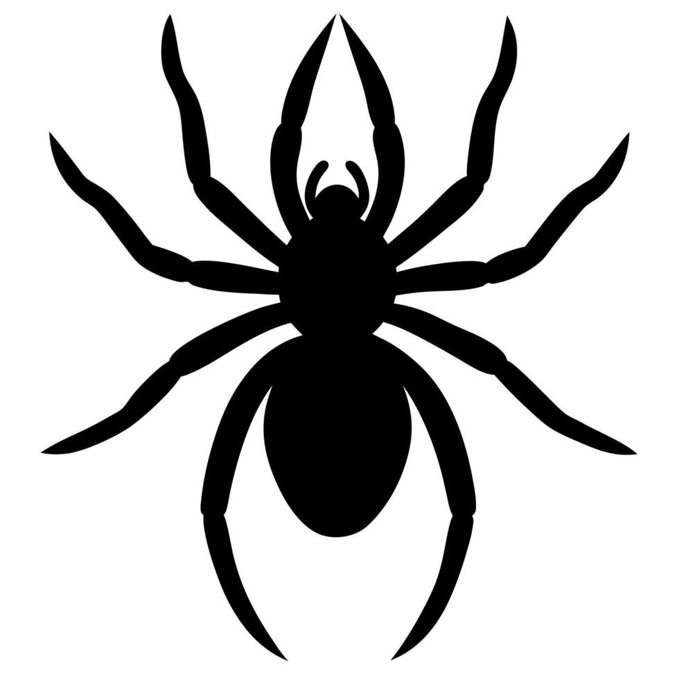 Black Spider Silhouette Icon in a Minimalistic vector