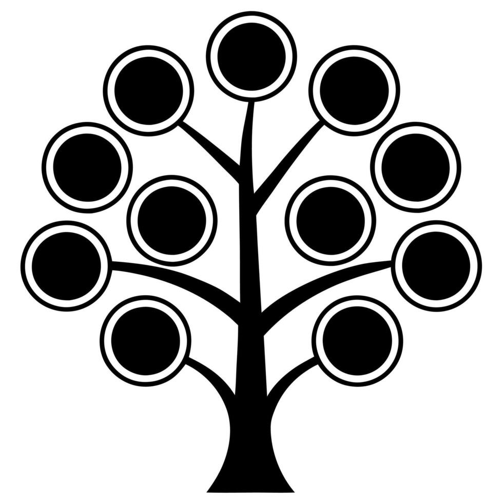 A family tree concept showing generational connections roots. vector