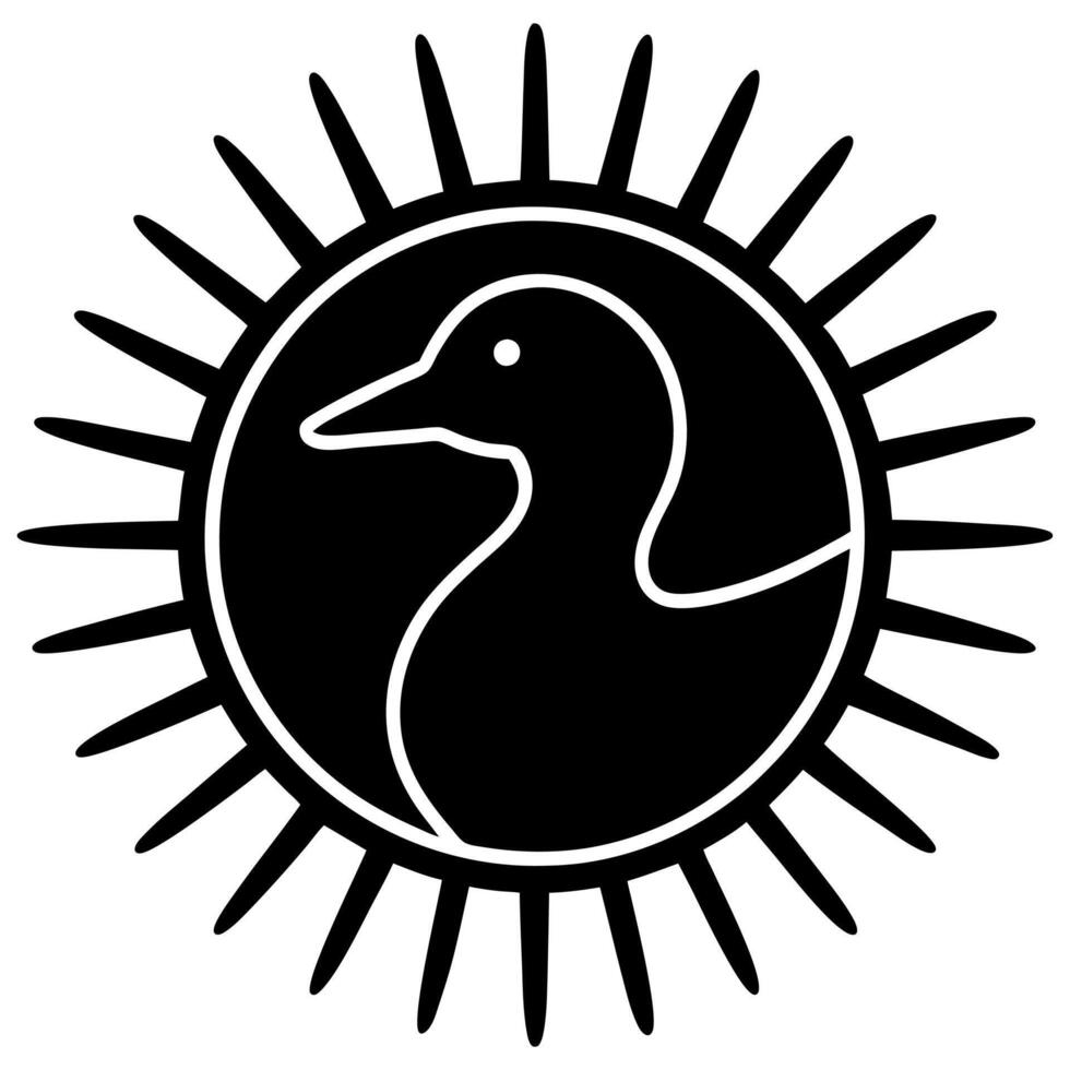 Duck Icon Logo Design Minimalistic Bird Graphic vector