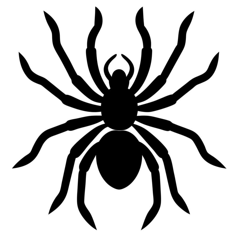 Simple Black Spider Silhouette Icon for Creative Graphics vector