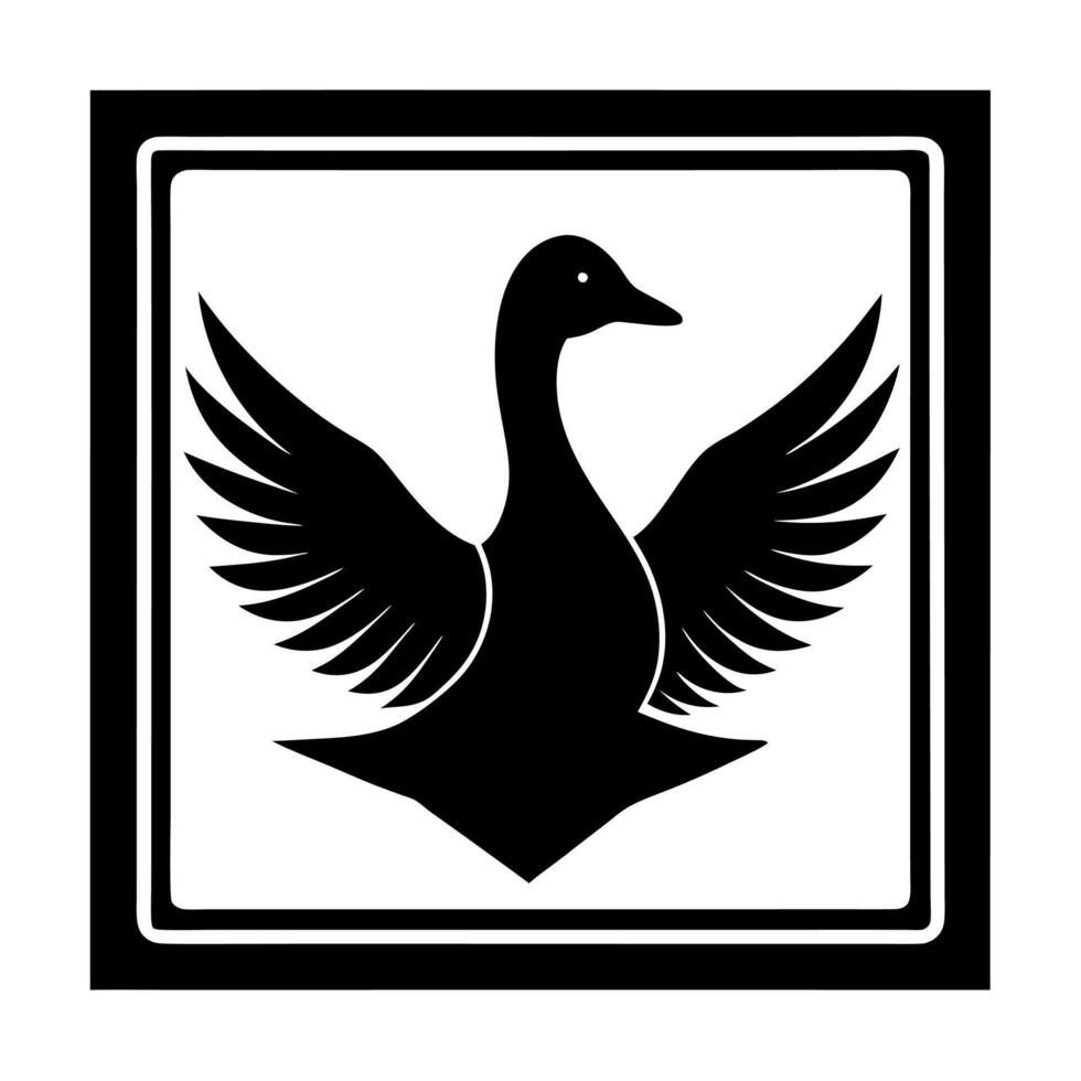 Creative Duck Icon Logo Bird Silhouette for Design vector