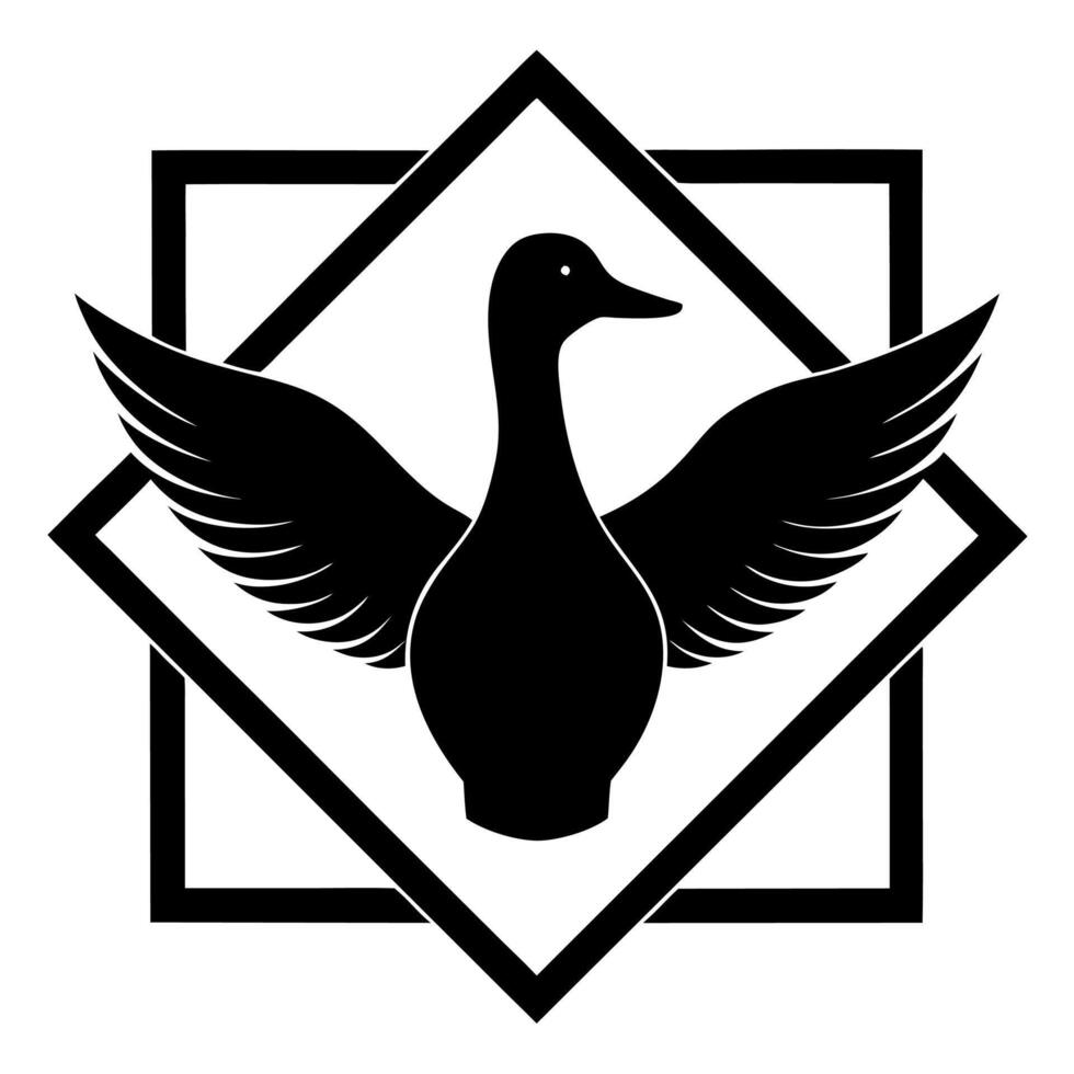 Creative Duck Icon Logo Bird Silhouette Business Design vector
