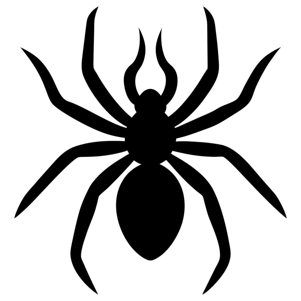 Simple Black Spider Silhouette Icon vector