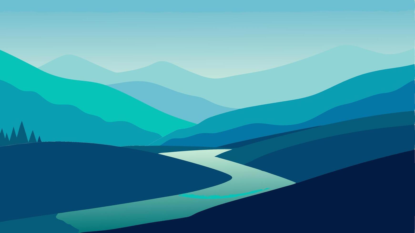 Subdued Grayscale Landscape Featuring a Desaturated Nature Scene vector