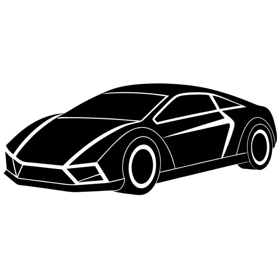 Sleek car icon art perfect for transportation projects or digital designs vector