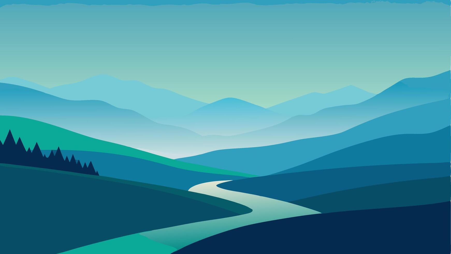 Minimalist Artistic Illustration of a Desaturated Nature Scene vector