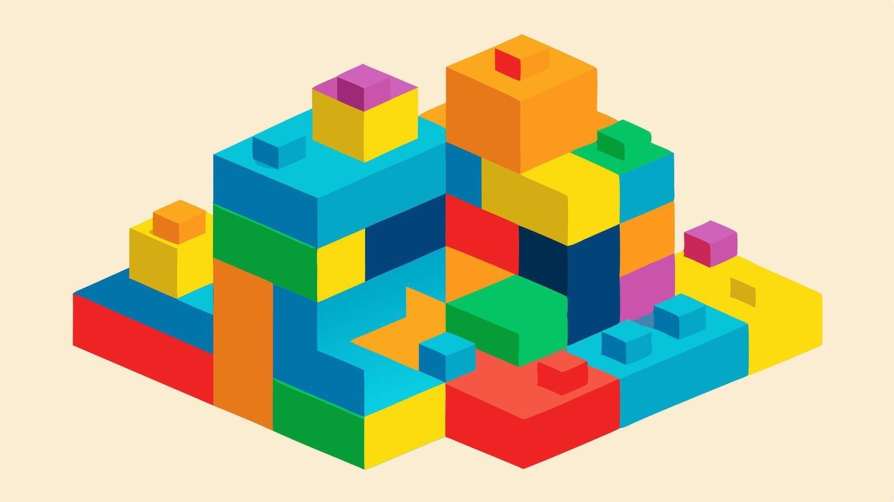 Modular Abstract Design with Desaturated Geometric Shapes for Creative Projects vector