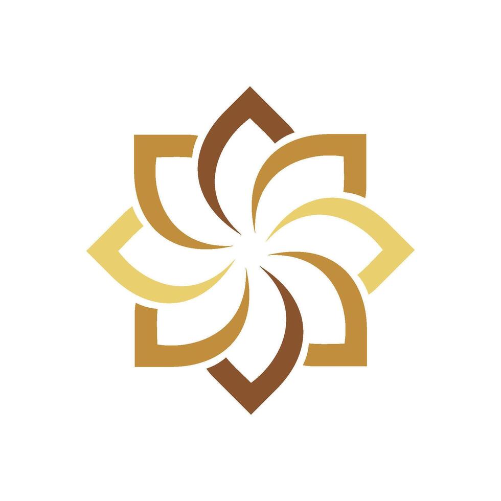 Abstract Ornamental Gold Flower Logo Template Illustration Design. EPS 10. vector