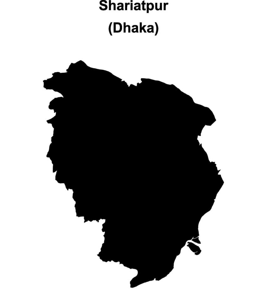 Shariatpur district blank outline map vector