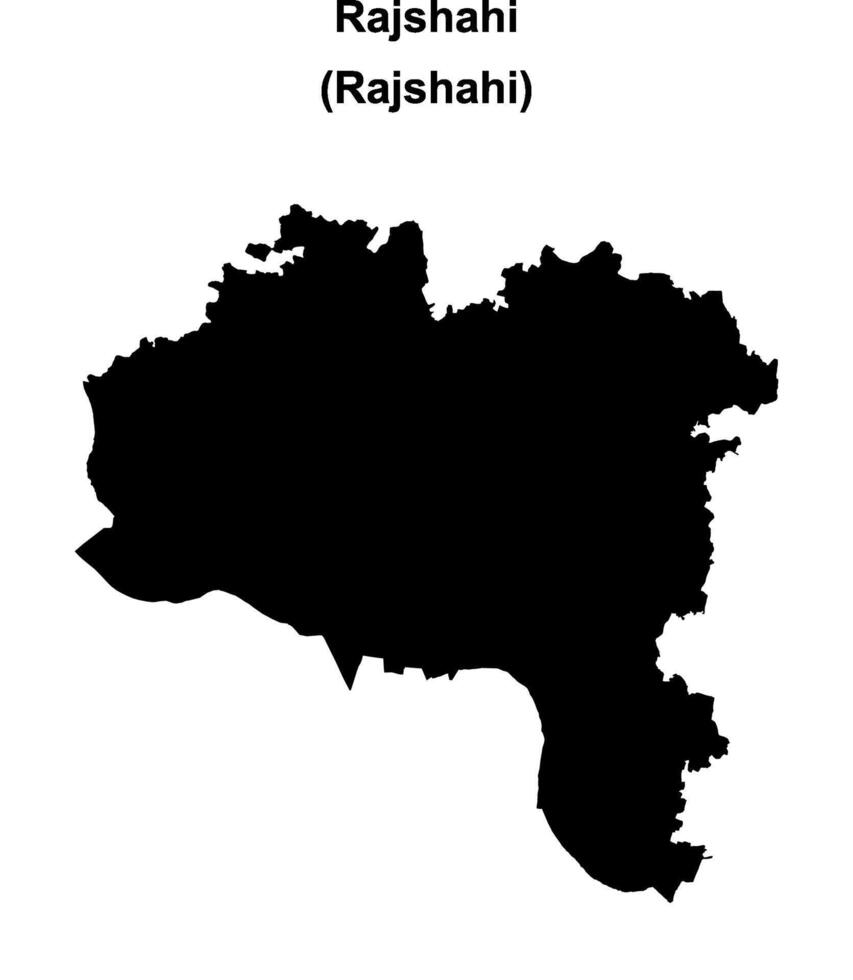 Rajshahi district blank outline map vector