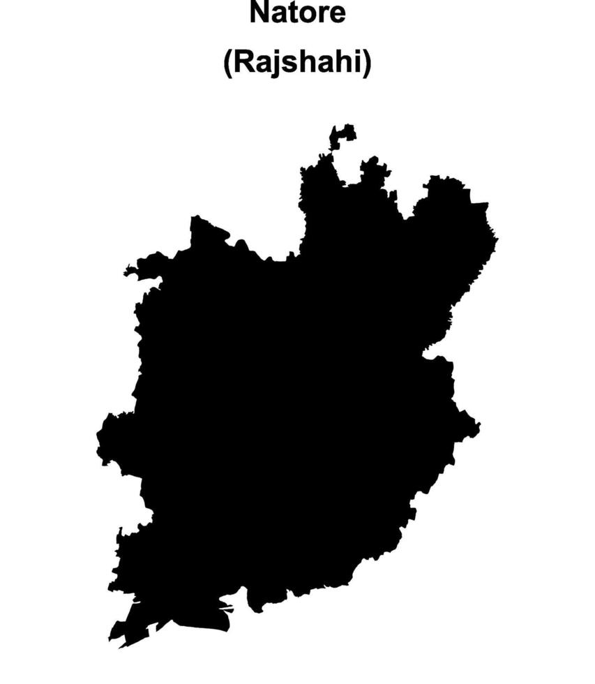 Natore district blank outline map vector