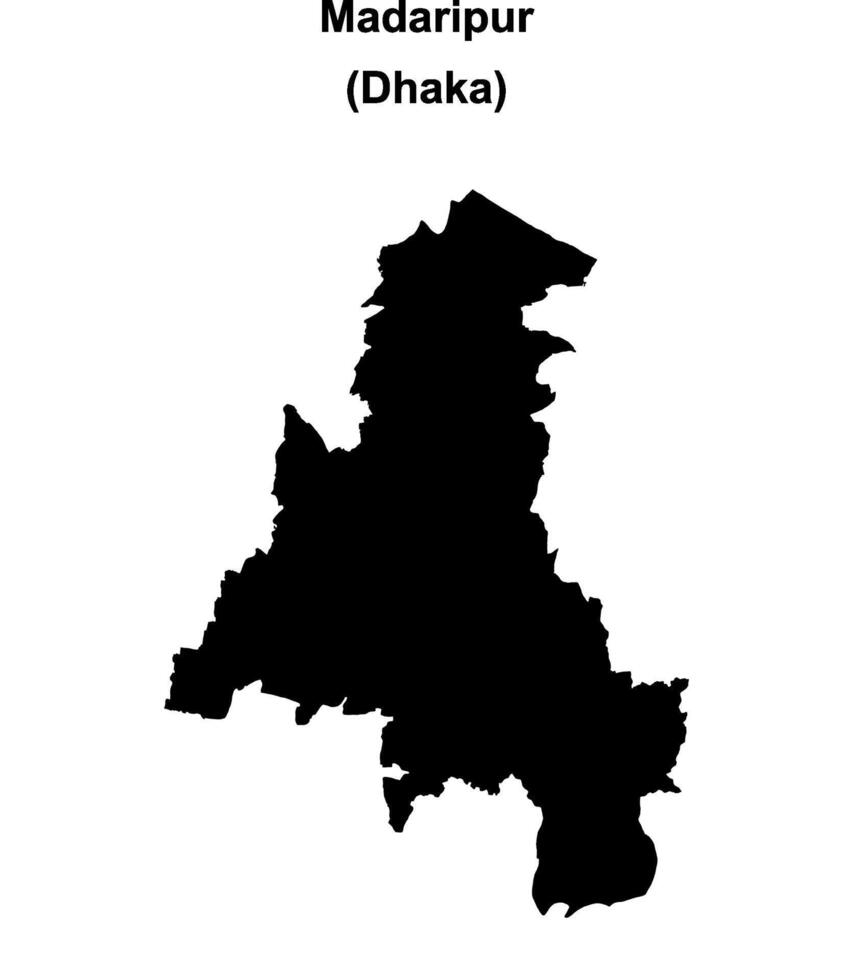 Madaripur district blank outline map vector