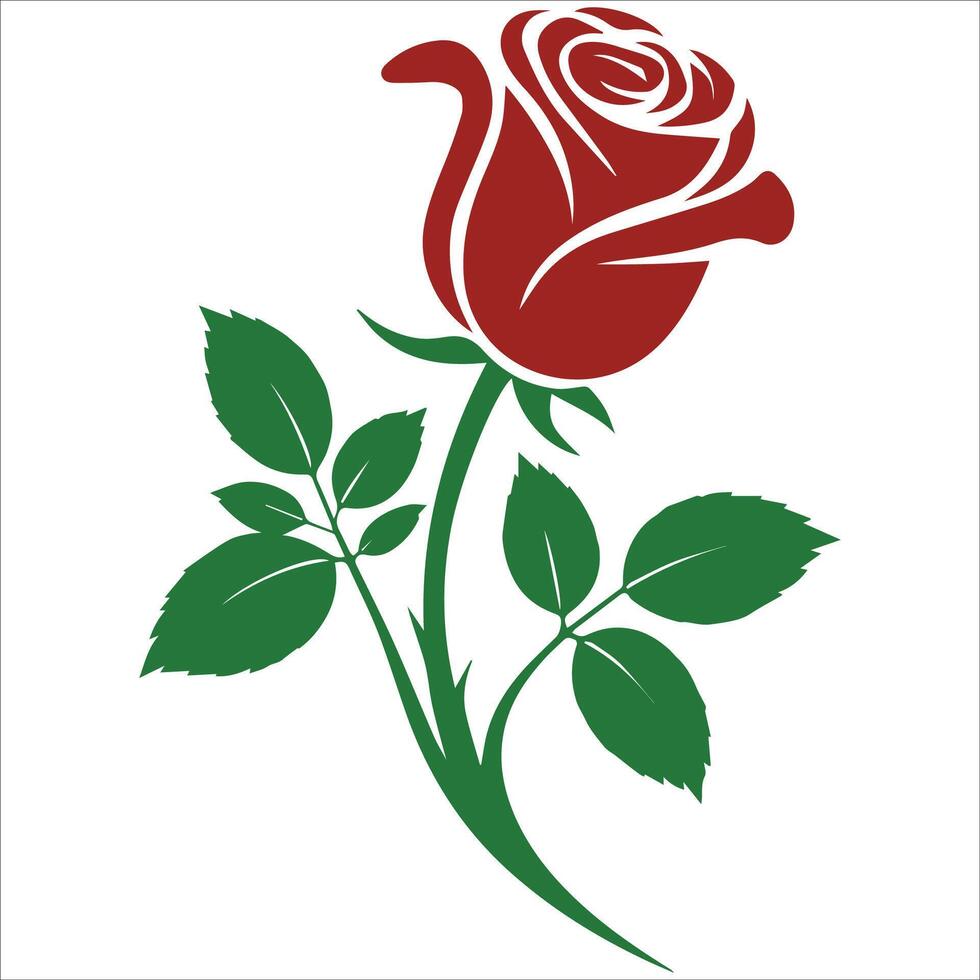 The Classic Rose Red and Green Harmony vector