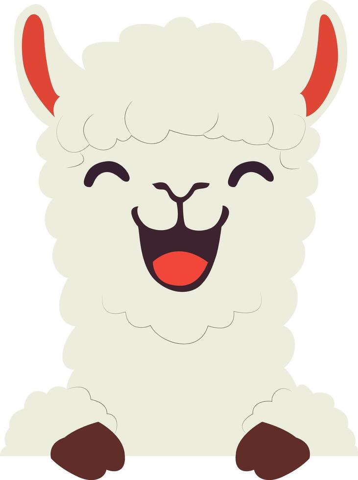 Llama Cartoon Animal Image peeking happy world animal day vector