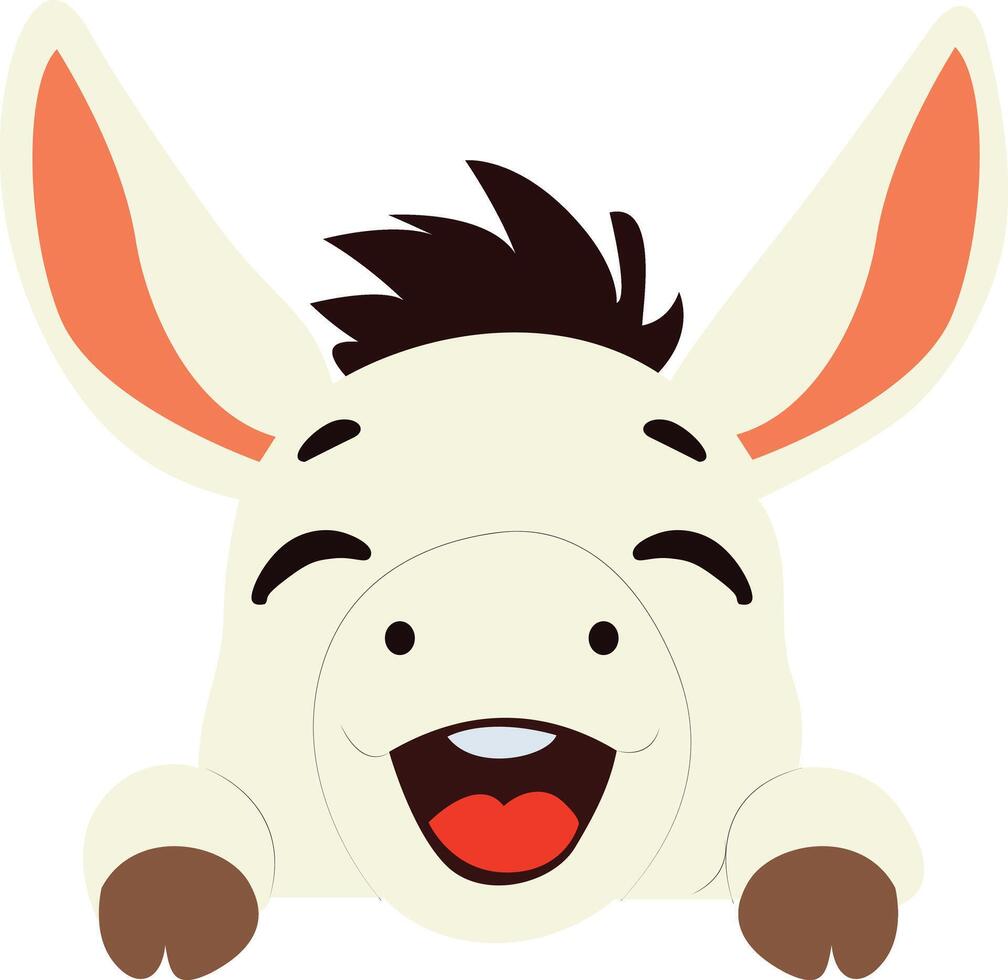 Happy Donkey Peeking peeking happy world animal day vector