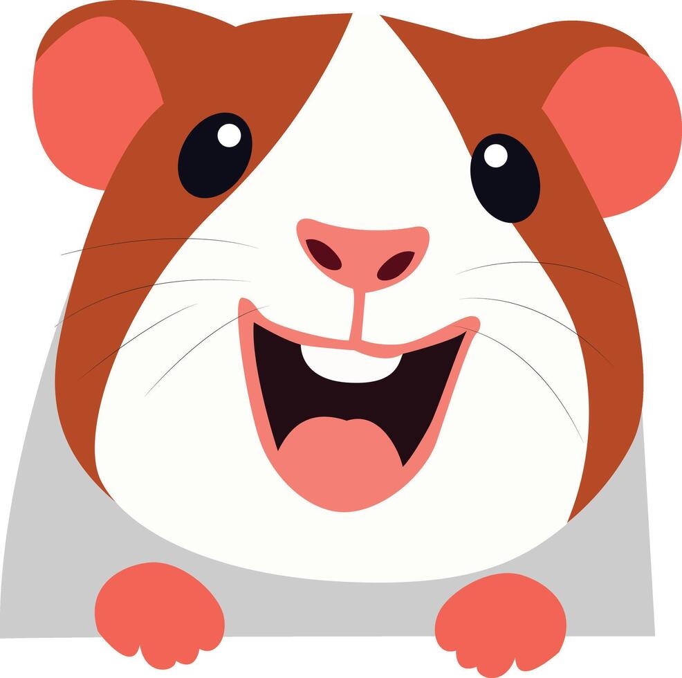 Happy Guinea Pig peeking animal day vector