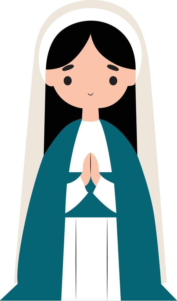 Las Posadas Mary cartoon vector