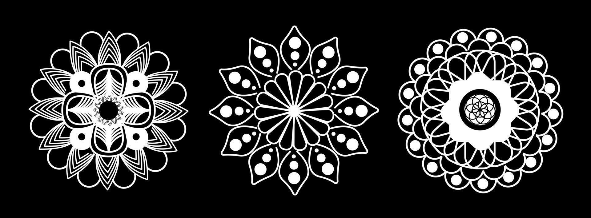 Set collection of hand drawn mandalas vector