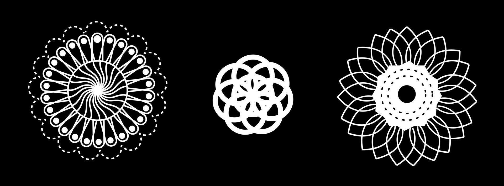 set hand drawn mandalas vector