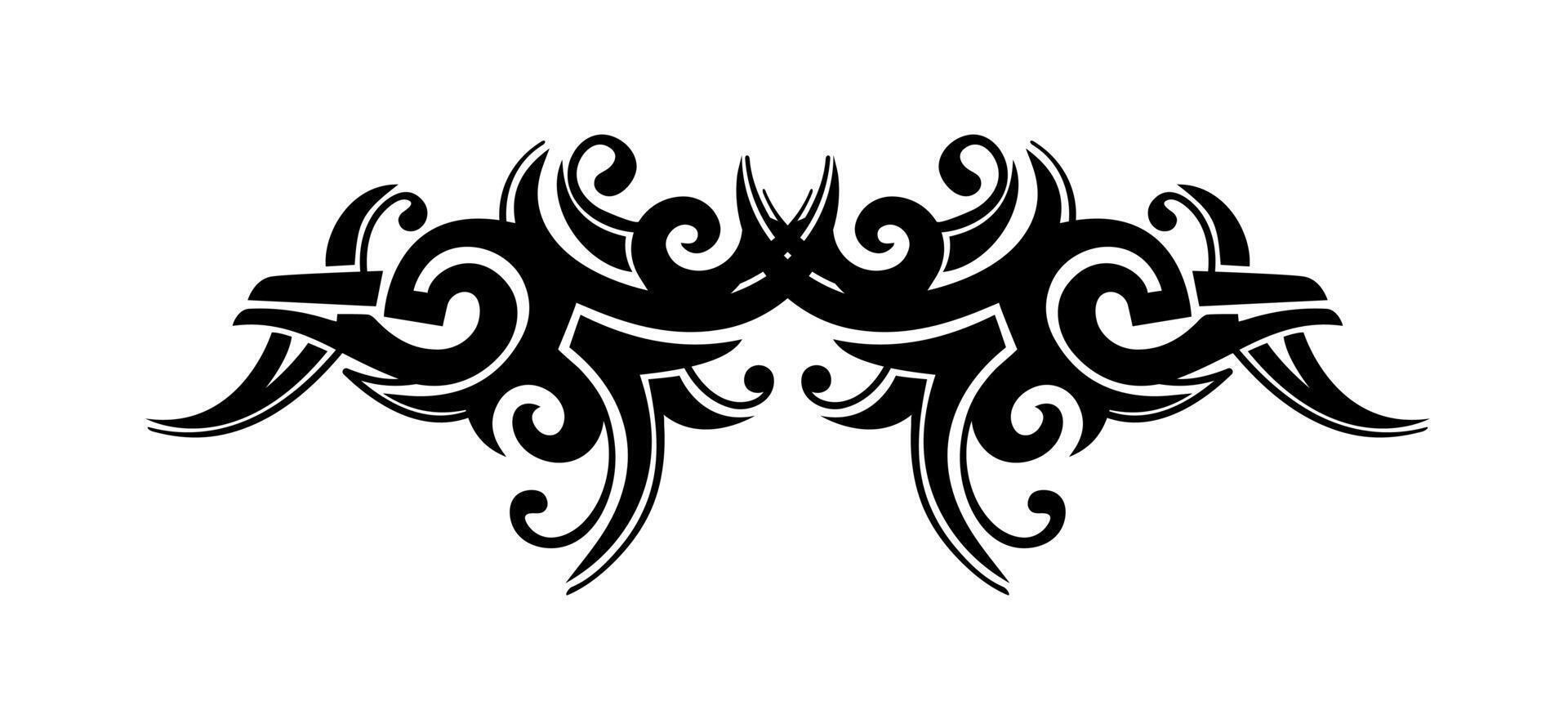 Set of tribal abstract tattoos on black and white colour vector