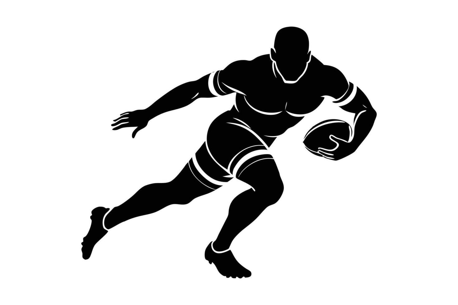 A rugby player silhouette style design vector
