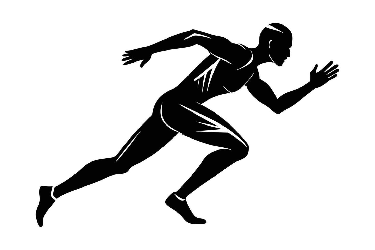 A sprinter in motion silhouette style vector