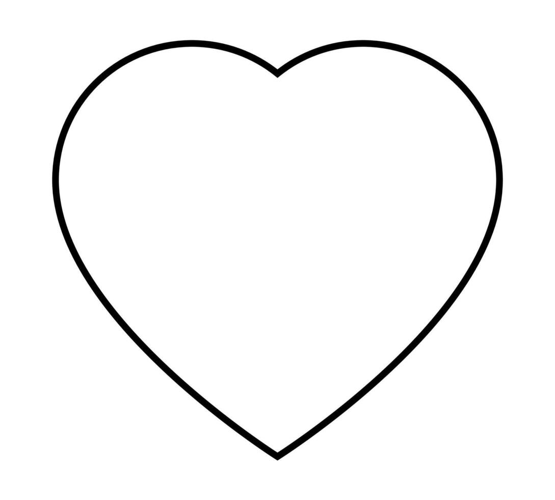 heart shape symbol, black and white silhouette illustration, white background vector