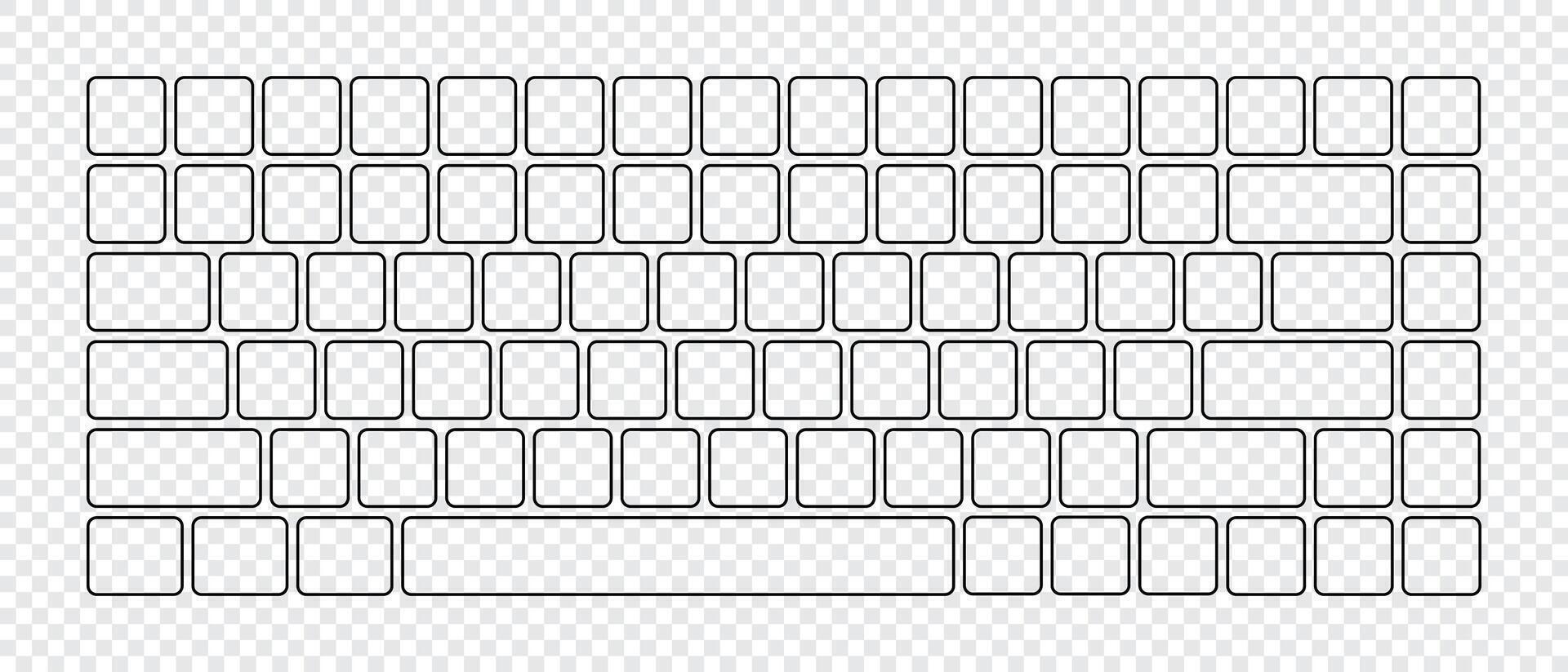 Computer keyboard button layout template for graphic use. Modern computer keyboard. illustration. vector
