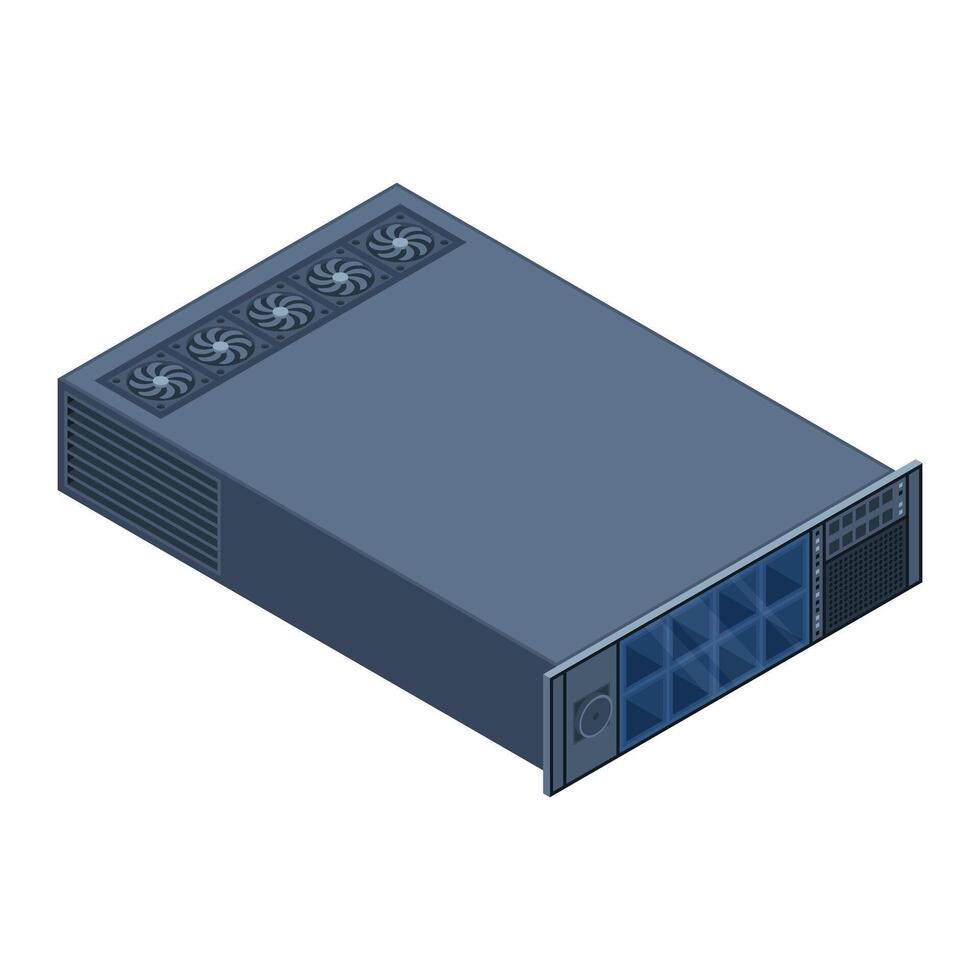 Isometric server. Server racks. Server boxes isolated. Network server room. Computer network technology. illustration., vector