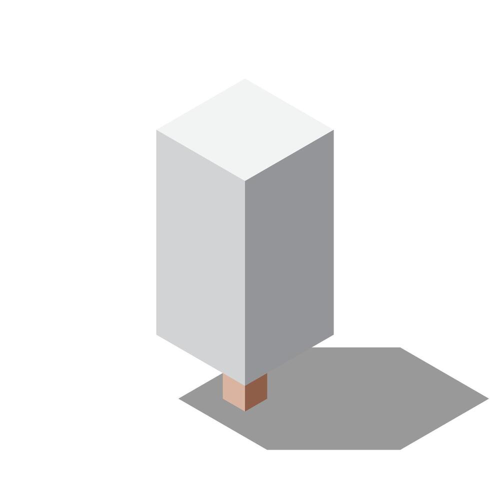Isometric winter tree. Tree isometric elements. Isometric tree element for landscape design. Park element., vector