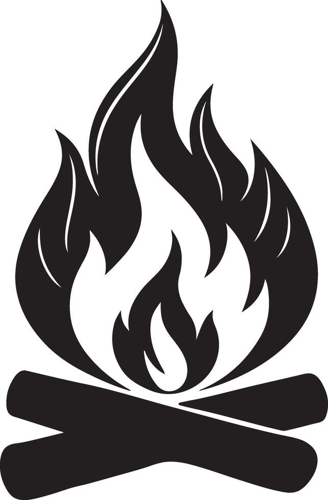 Fire Symbol Silhouette for Design Projects vector