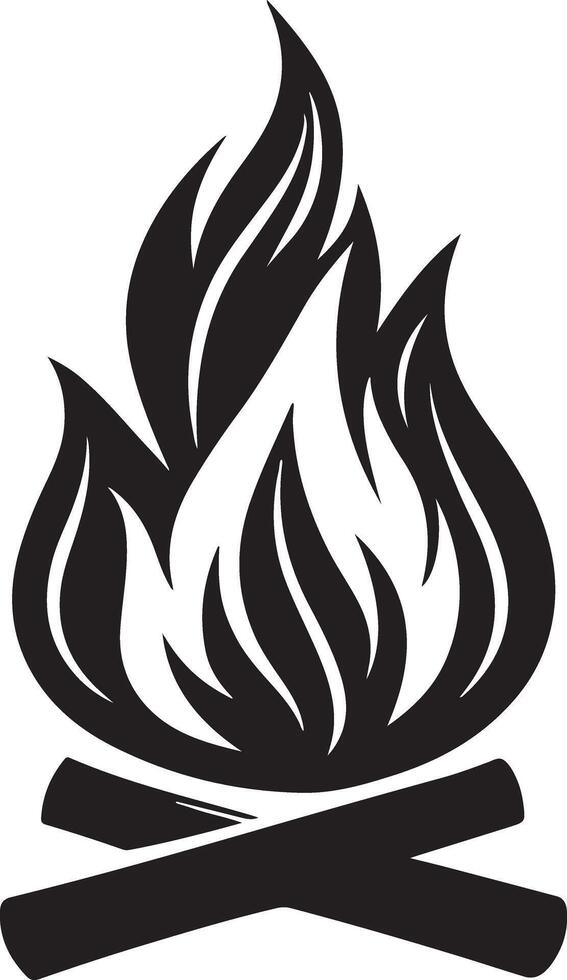 Clean and Modern Fire Icon Silhouette vector