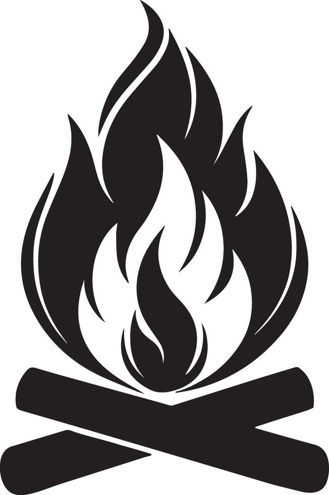 Fire Icon Silhouette Design vector
