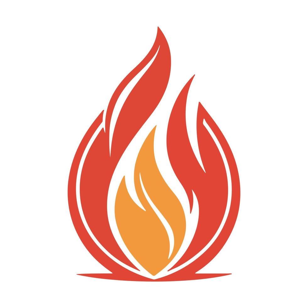 Minimalist Fire Icon Design for Branding vector