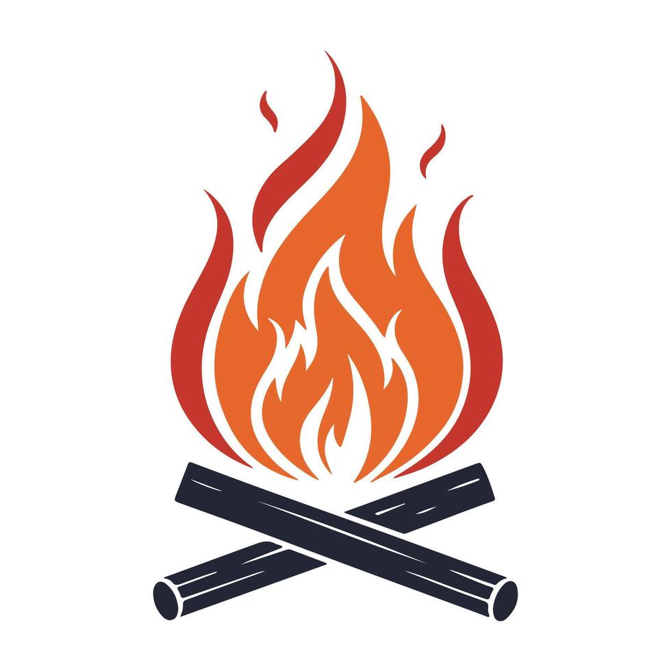 Modern Fire Icon for Web and Print Design vector