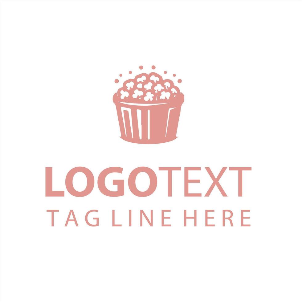 Golden Popcorn Logo Design vector