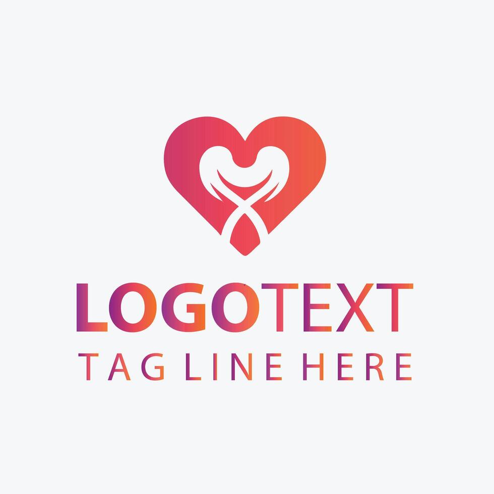Winged Affection love bird logo vector