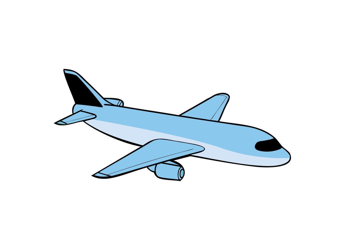 Cartoon Blue Airplane Illustration for Travel and Aviation Projects vector
