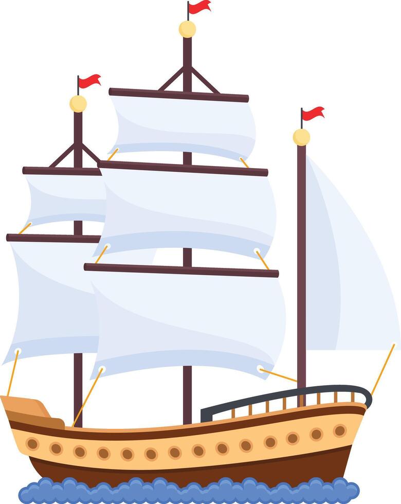 Majestic Sailing Ship Illustration vector