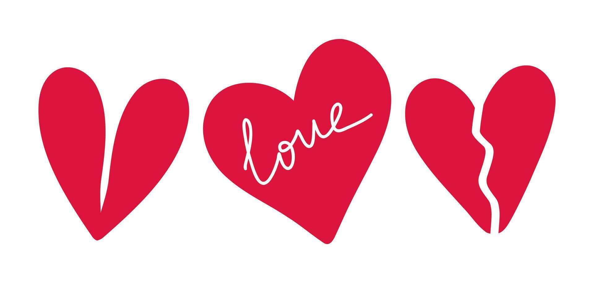 Heart shape icon design. Set. vector
