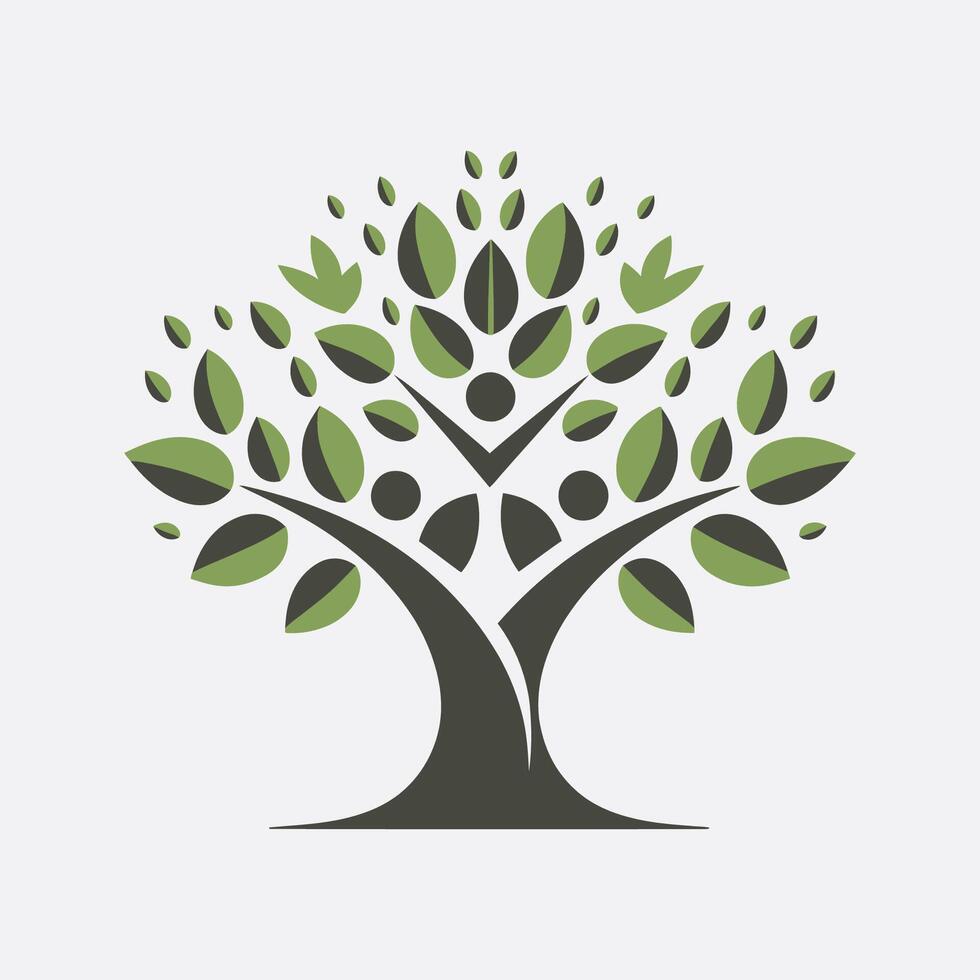 a tree with leaves and leaves on it vector