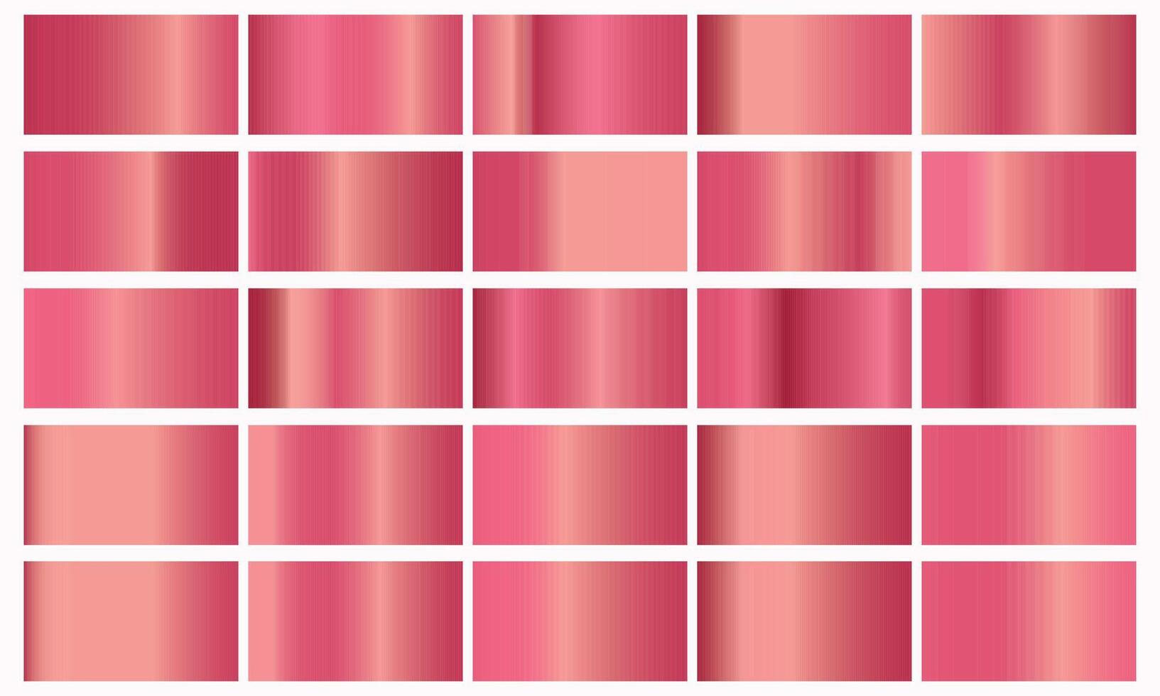 Metallic Pink Red Gradients Set vector