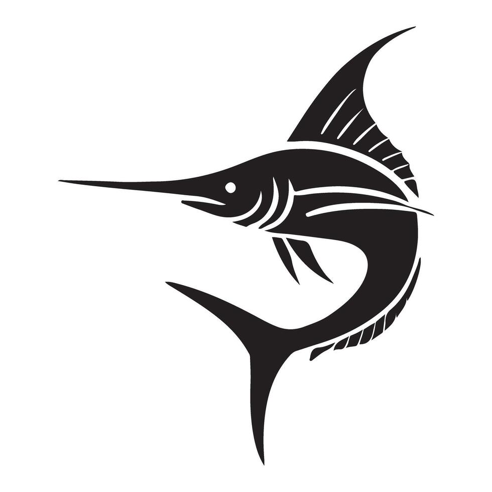 Striking Silhouette of a Leaping Marlin Fish vector