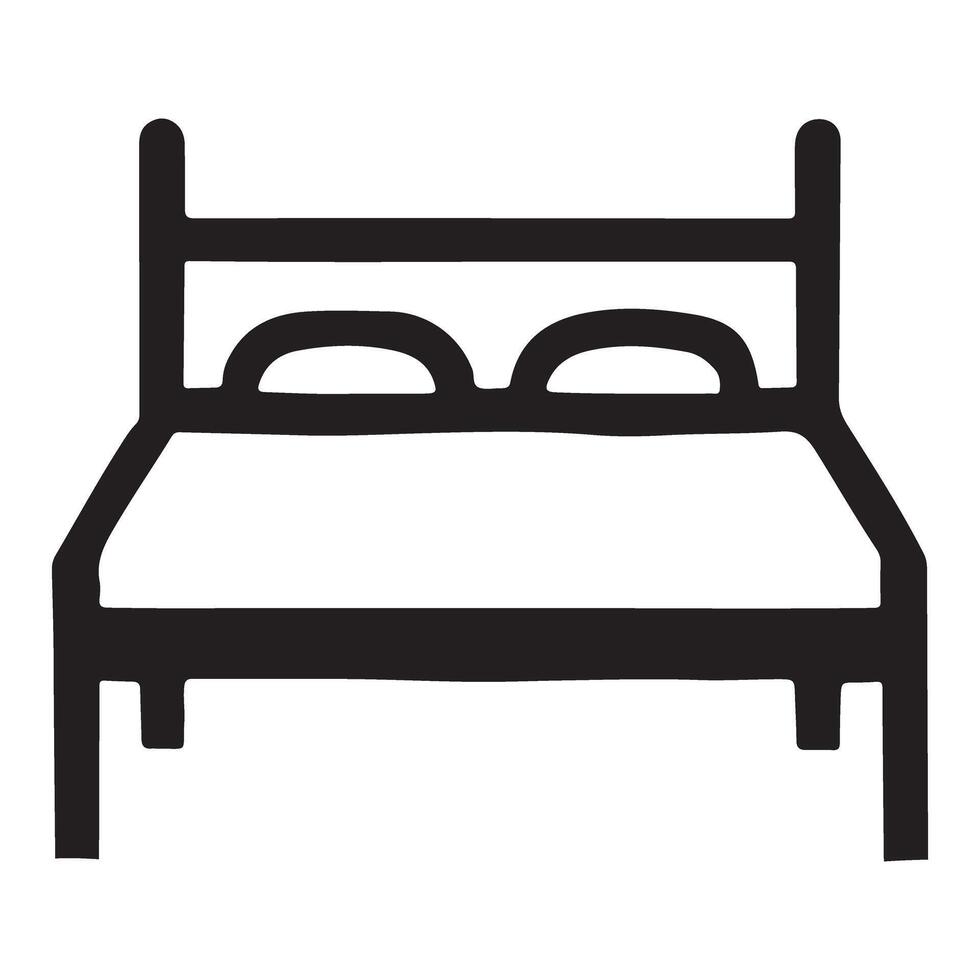 Double Bed Silhouette Illustration for Hotel design vector