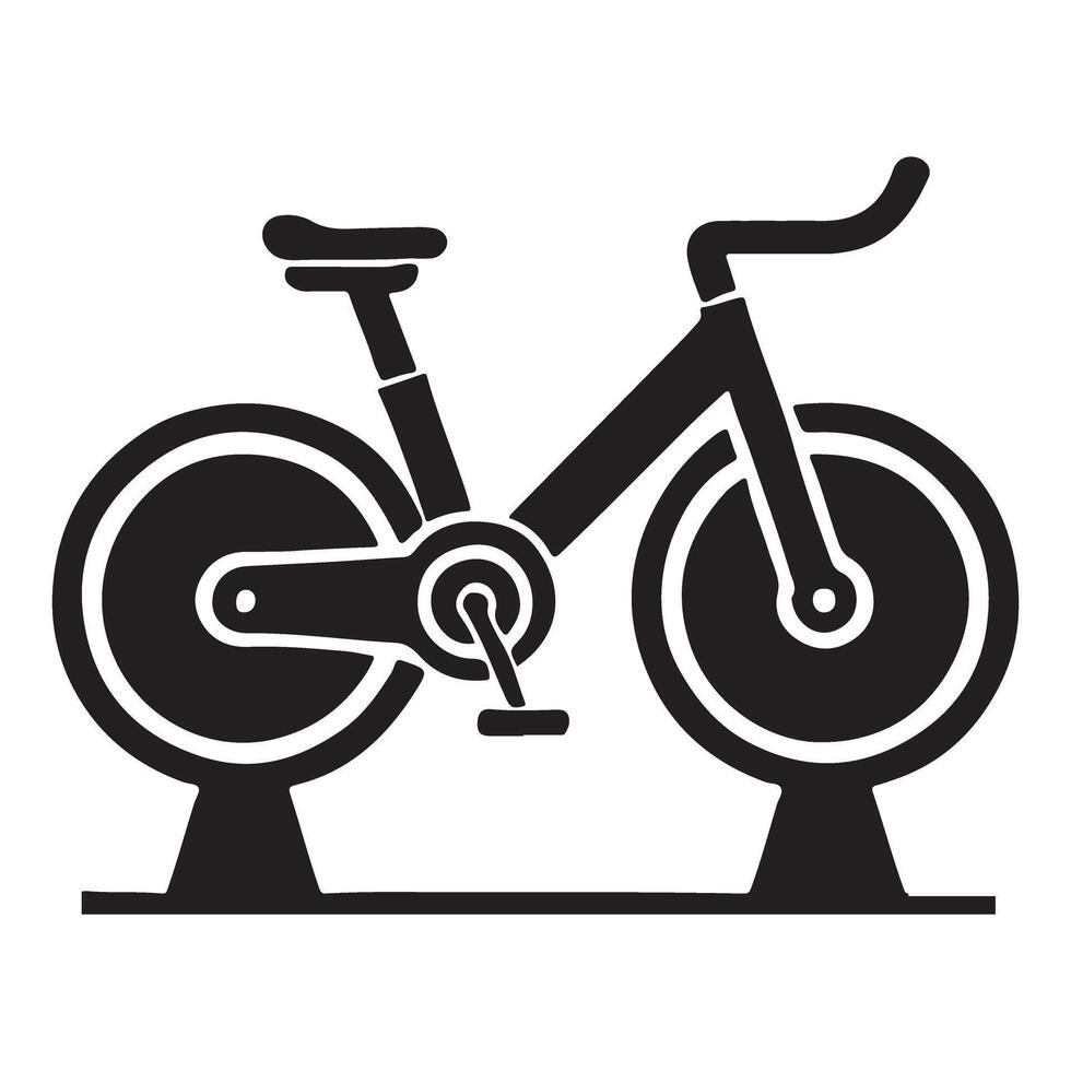 Silhouette of a Spin Bike for Indoor Cycling vector