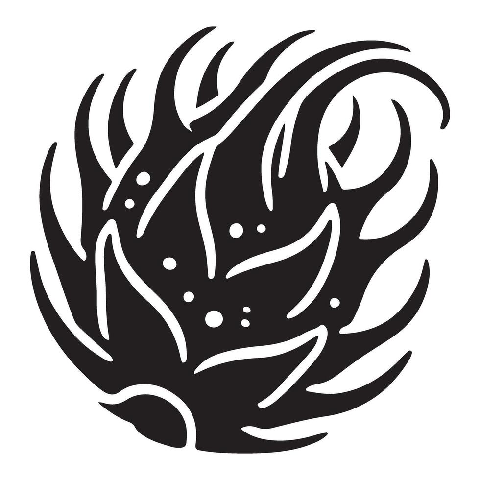 Dragon Fruit Silhouette design Illustration vector