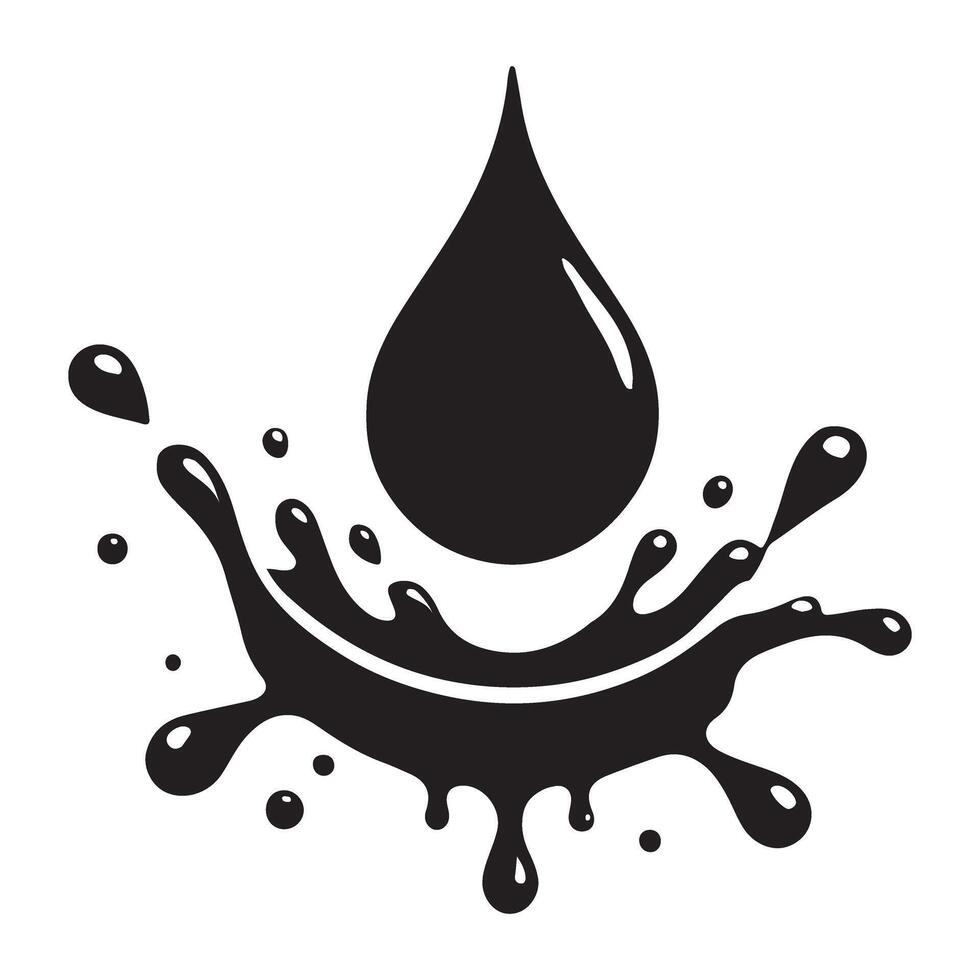 Silhouette of a Water Drop Splash vector
